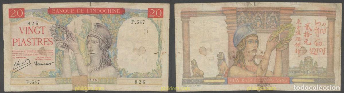 Banconote internazionali: 4841 INDOCHINA 1949 FRENCH INDO-CHINA 20 PIASTRES 1949