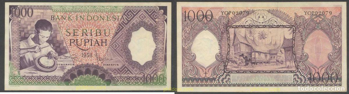Billets internationaux: 4902 INDONESIA 1958 INDONESIA 1000 RUPIAH 1958