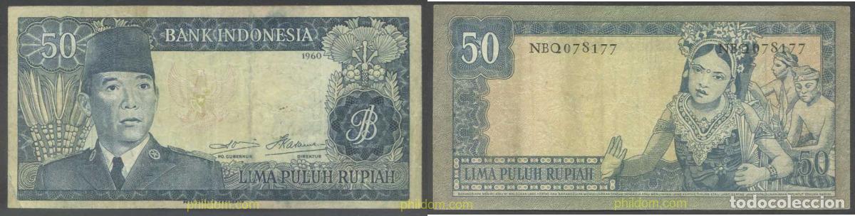 Billets internationaux: 4914 INDONESIA 1960 INDONESIA 50 RUPIAH 1960