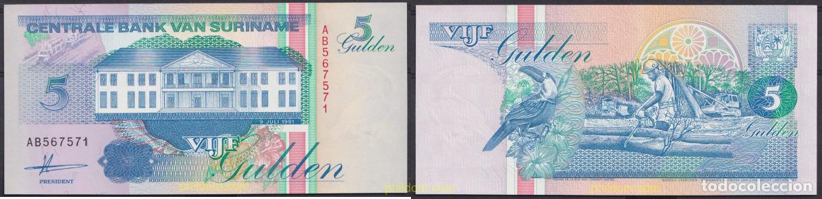 Billets internationaux: 4953 SURINAM 1991 SURINAM 5 GULDEN 1991