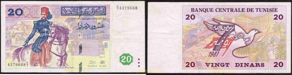 Internationale Banknoten: 5050 TUNEZ 1992 TUNISIE 20 DINARS 1992