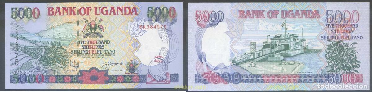 Billetes extranjeros: 5239 UGANDA 1993 UGANDA 5000 SHILLINGS 1993
