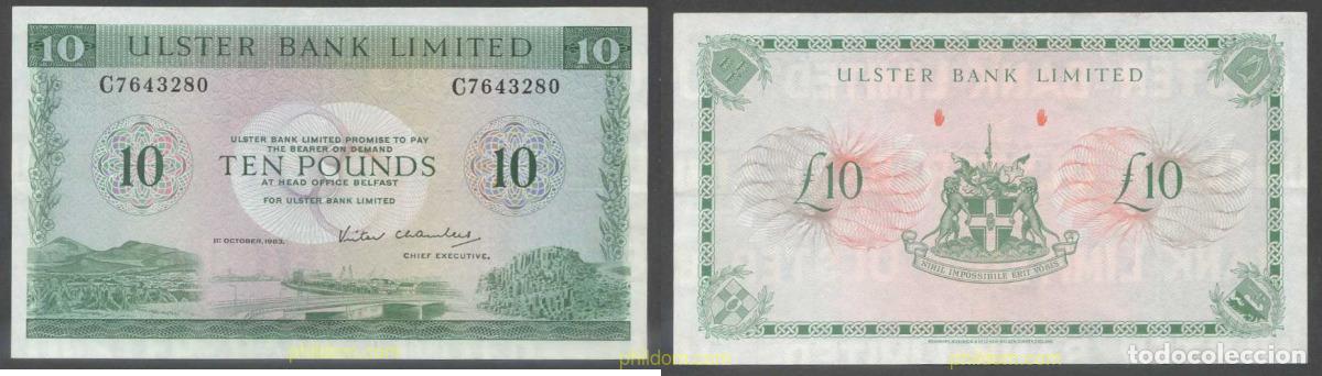 Billetes extranjeros: 5287 IRLANDA 1983 NORTHERN IRELAND 10 POUNDS 1983
