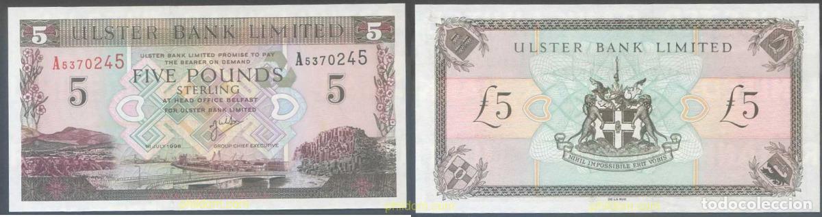 Billetes extranjeros: 5286 IRLANDA 1998 NORTHERN IRELAND 5 POUNDS 1998