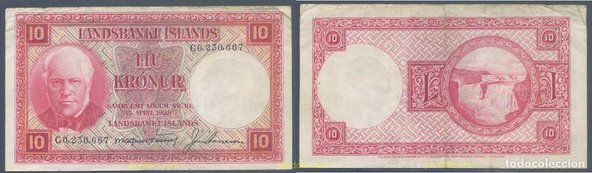 Billets internationaux: 5316 ISLANDIA 1928 LANDSBANKI ISLANDS 10 KRONUR 1928