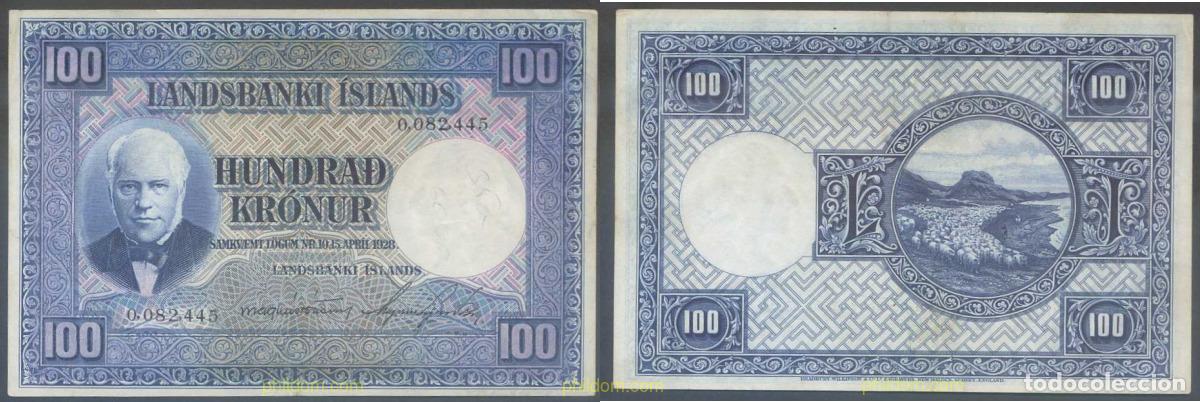 Billets internationaux: 5317 ISLANDIA 1928 LANDSBANKI ISLANDS 100 KRONUR 1928