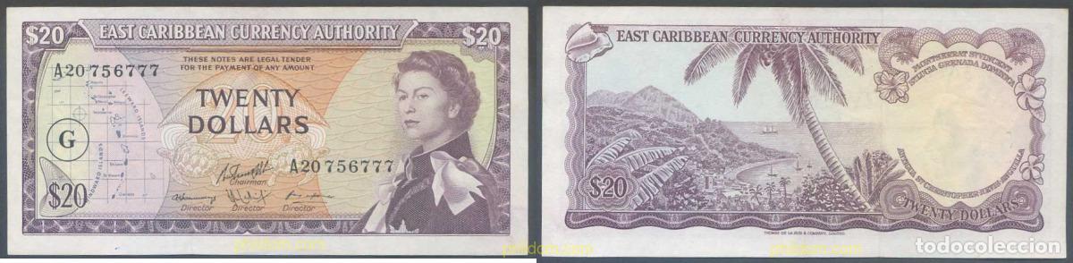 Billets internationaux: 5337 GRAN BRETA&Ntilde;A 1965 EAST CARIBBEAN STATES 20 DOLLARS 1965