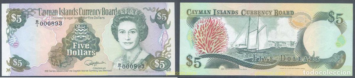 Billets internationaux: 5330 CAIMAN Islas 1991 CAYMAN ISLANDS 5 DOLLARS 1991