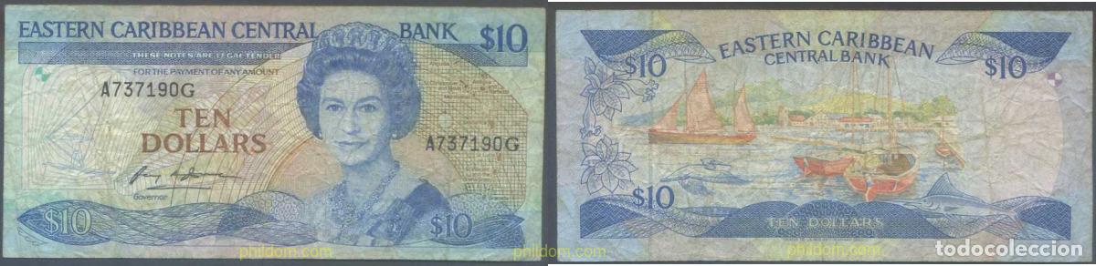 Billets internationaux: 5340 GRAN BRETA&Ntilde;A 1987 EASTERN CARIBBEAN 10 DOLLARS 1987 1988
