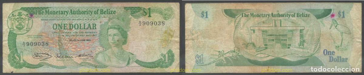 Billetes extranjeros: 5683 BELIZE 1980 BELIZE 1 DOLLAR 1980
