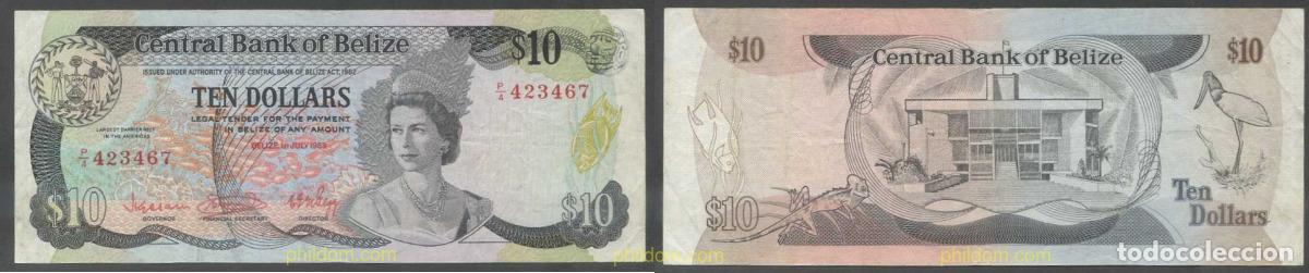 Billetes extranjeros: 5686 BELIZE 1983 BELICE 10 DOLLARS 1983