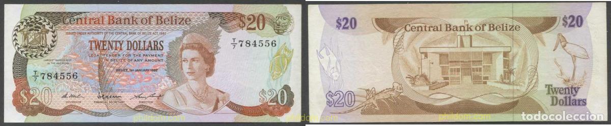 Billetes extranjeros: 5687 BELIZE 1987 BELIZE 20 DOLLAR 1987
