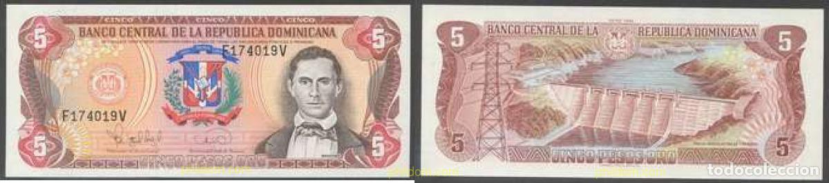 Billetes extranjeros: 6949 DOMINICANA 1995 DOMINICANA 5 PESOS ORO 1995
