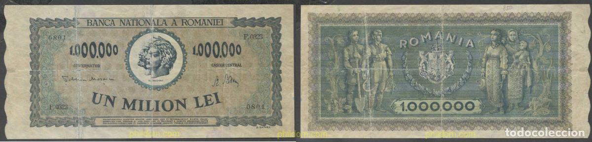 Billetes extranjeros: 7473 RUMANIA 1947 ROMANIA 1000000 LEI 1947