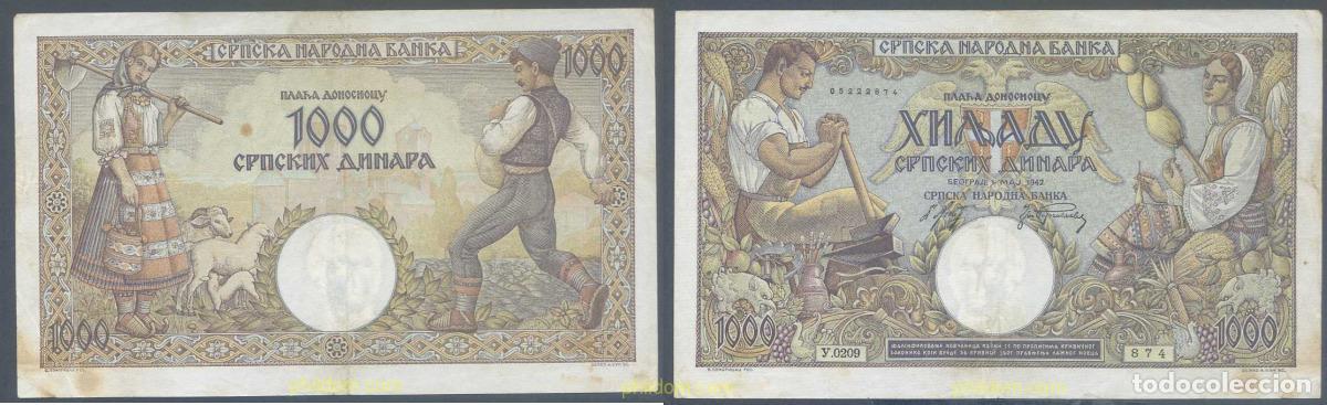 Billetes extranjeros: 7521 SERBIA 1942 SERBIA 1000 DINARA 1942