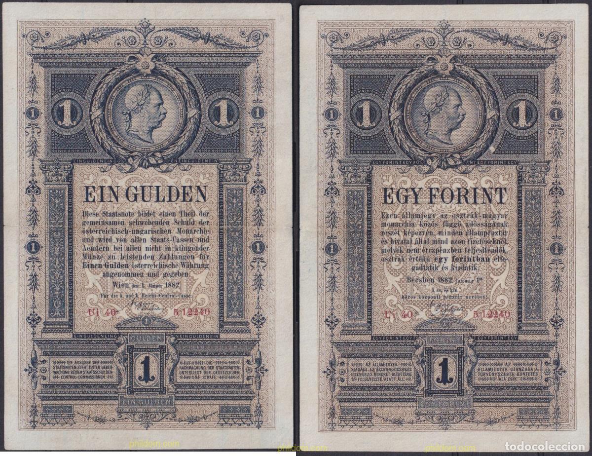 Billetes extranjeros: 7611 AUSTRIA 1882 AUSTRIA HUNGARY 1 GULDEN 1882