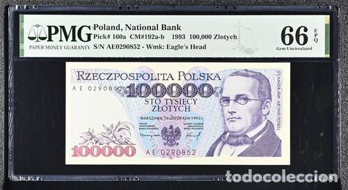 Billetes extranjeros: POLONIA * BILLETE 100.000 ZLOTYCH 1993 * PMG-66 EPQ (IC-1971)