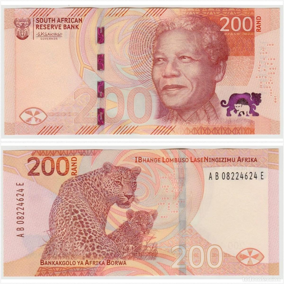 Billetes extranjeros: Sud&aacute;frica 200 Rand 2023 n/s AB08224624E Sin Circular (el billete de la foto)
