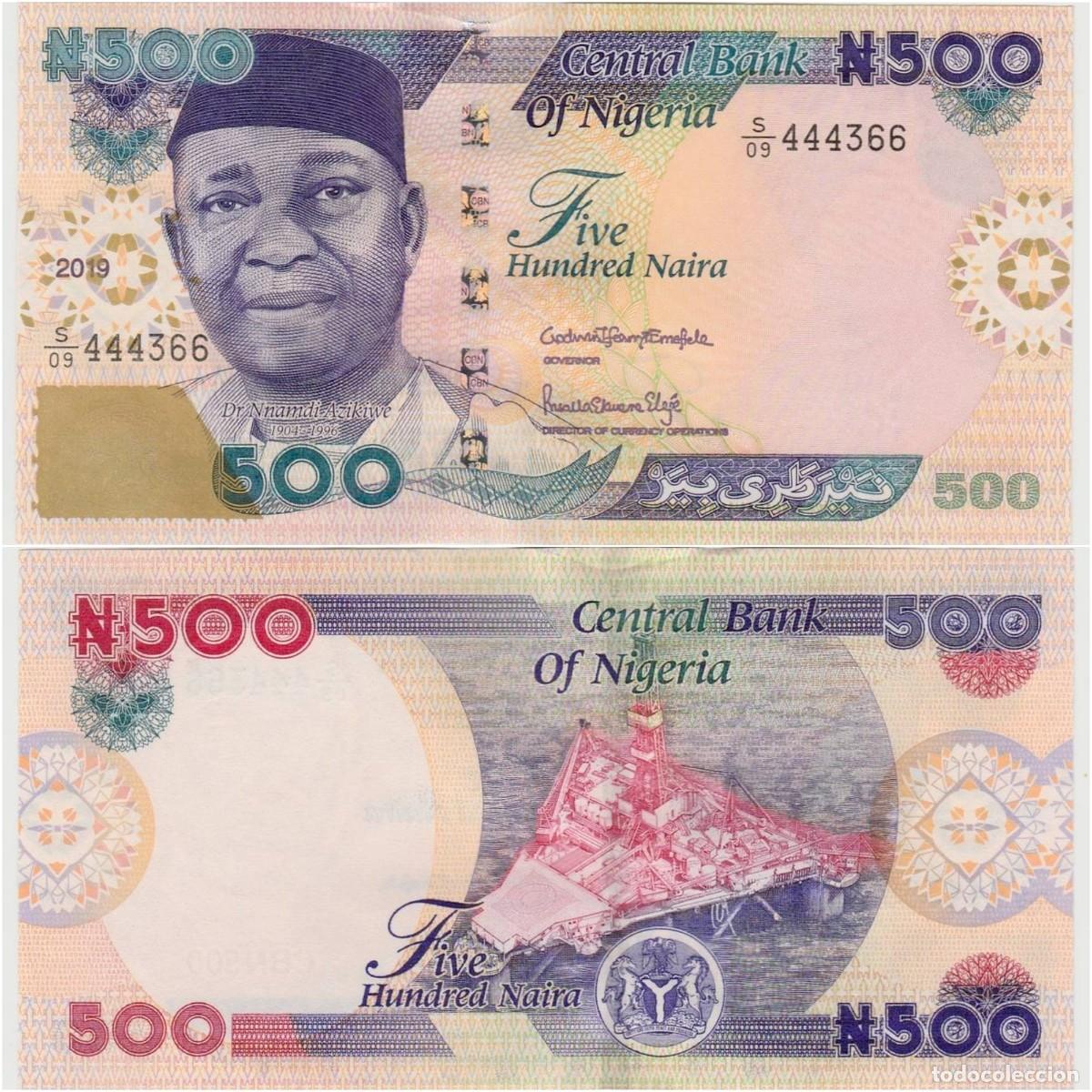 Billetes extranjeros: Nigeria 500 Naira 2019 n/s 444366 Sin Circular (el billete de la foto)