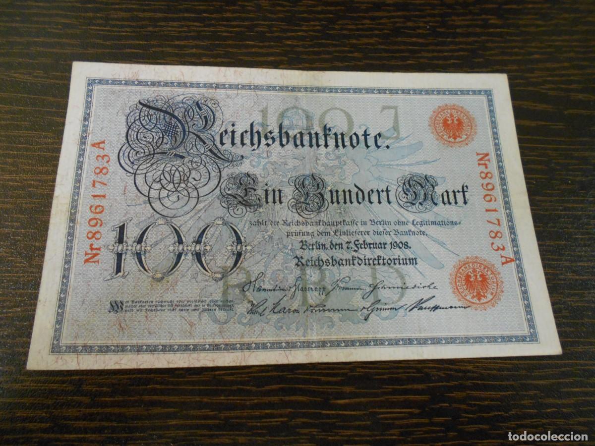 Billetes extranjeros: ALEMANIA-BILLETE ANTIGUO-PICK 33a-100 MARCOS-1908-MBC