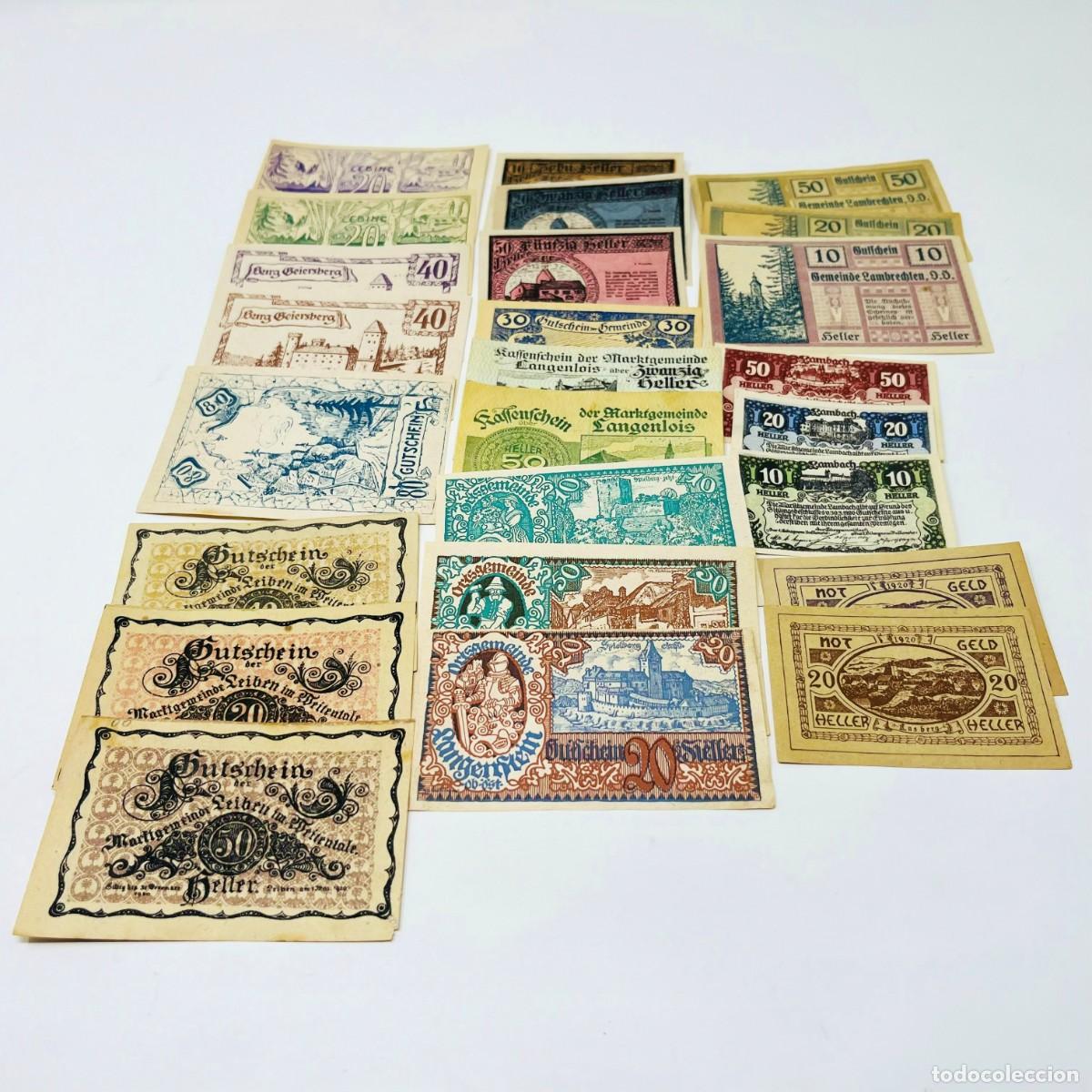 Billetes extranjeros: Lote 05: 25 Billetes Notgeld / Gutschein Austria. Series Completas. Ciudades Austriacas