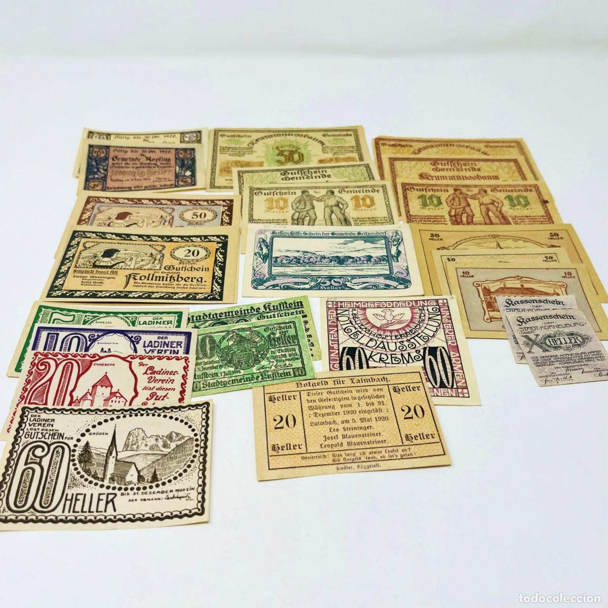 Billetes extranjeros: Lote 06: 25 Billetes Notgeld / Gutschein Austria. Series Completas. Ciudades Austriacas
