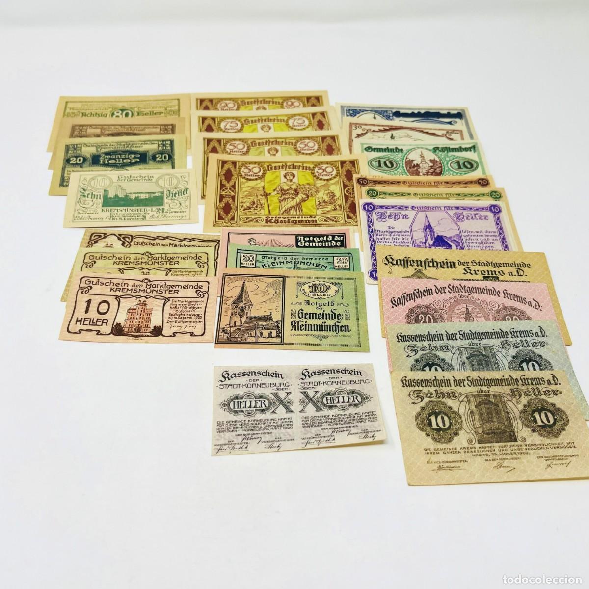 Billetes extranjeros: Lote 07: 25 Billetes Notgeld / Gutschein Austria. Series Completas. Ciudades Austriacas
