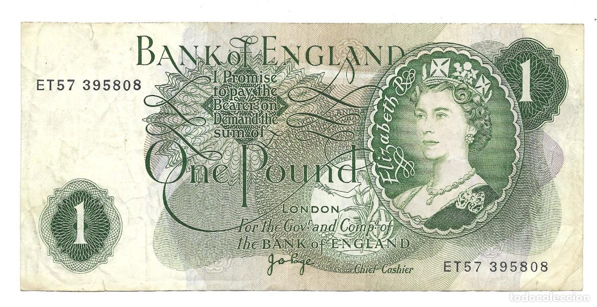 Billetes extranjeros: BILLETE ONE POUND INGLATERRA 1970/1978 VF