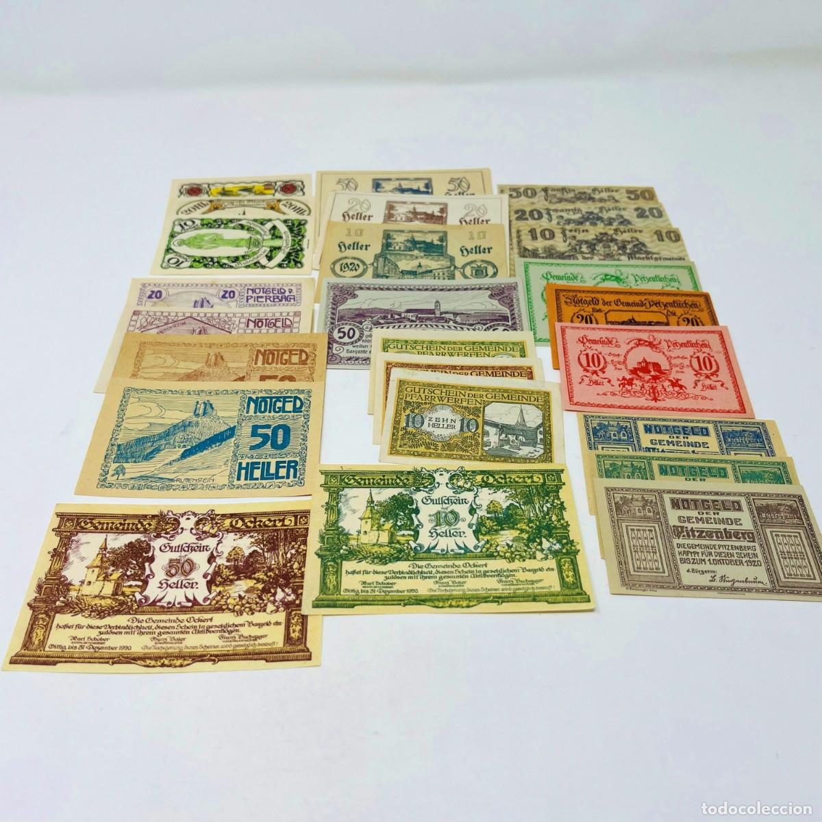 Billetes extranjeros: Lote 09: 25 Billetes Notgeld / Gutschein Austria. Series Completas. Ciudades Austriacas