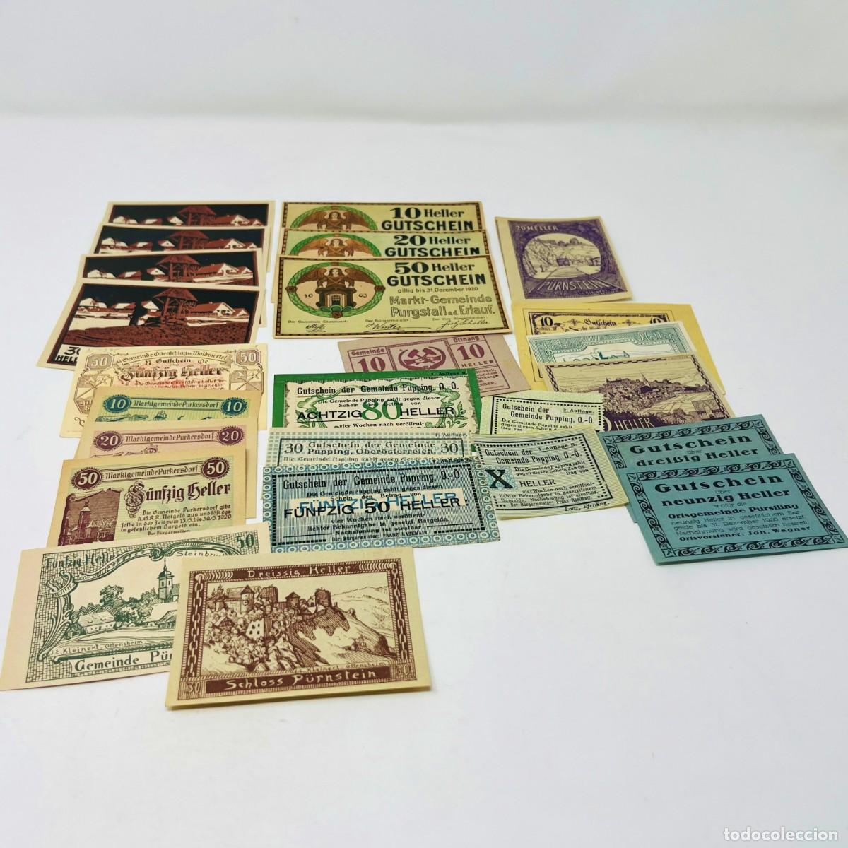 Billetes extranjeros: Lote 12: 25 Billetes Notgeld / Gutschein Austria. Series Completas. Ciudades Austriacas