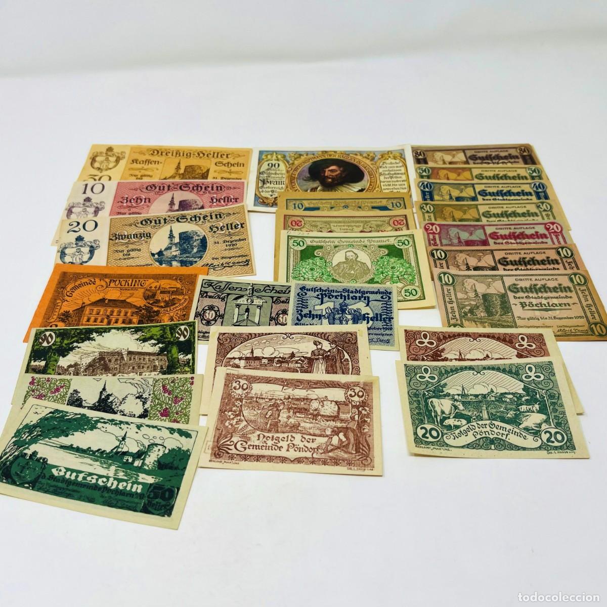 Billetes extranjeros: Lote 13: 25 Billetes Notgeld / Gutschein Austria. Series Completas. Ciudades Austriacas