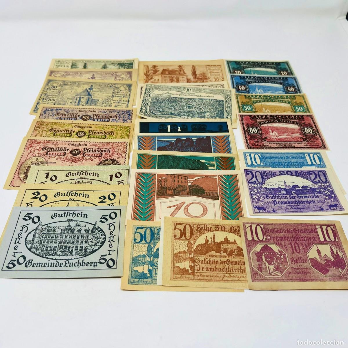 Billetes extranjeros: Lote 14: 26 Billetes Notgeld / Gutschein Austria. Series Completas. Ciudades Austriacas