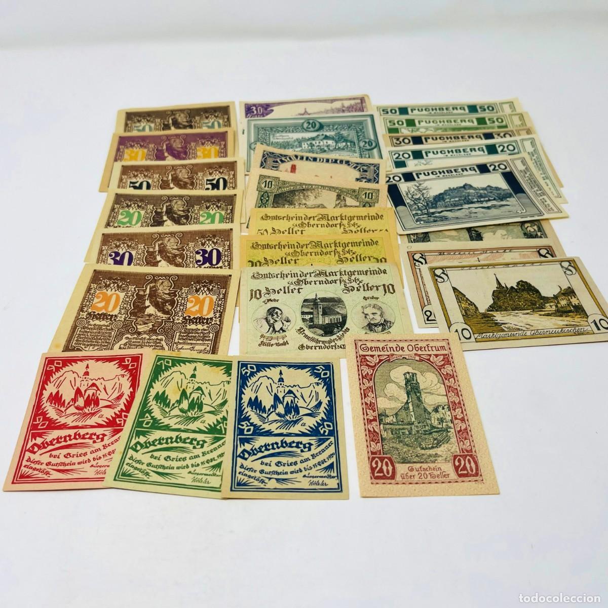 Billetes extranjeros: Lote 15: 25 Billetes Notgeld / Gutschein Austria. Series Completas. Ciudades Austriacas