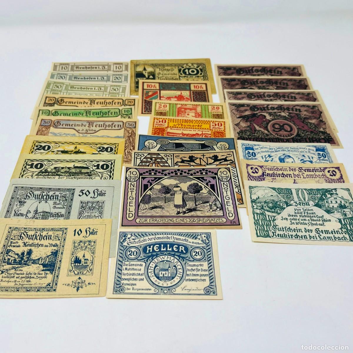 Billetes extranjeros: Lote 16: 25 Billetes Notgeld / Gutschein Austria. Series Completas. Ciudades Austriacas