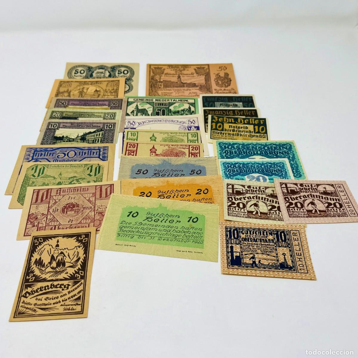 Billetes extranjeros: Lote 17: 25 Billetes Notgeld / Gutschein Austria. Series Completas. Ciudades Austriacas