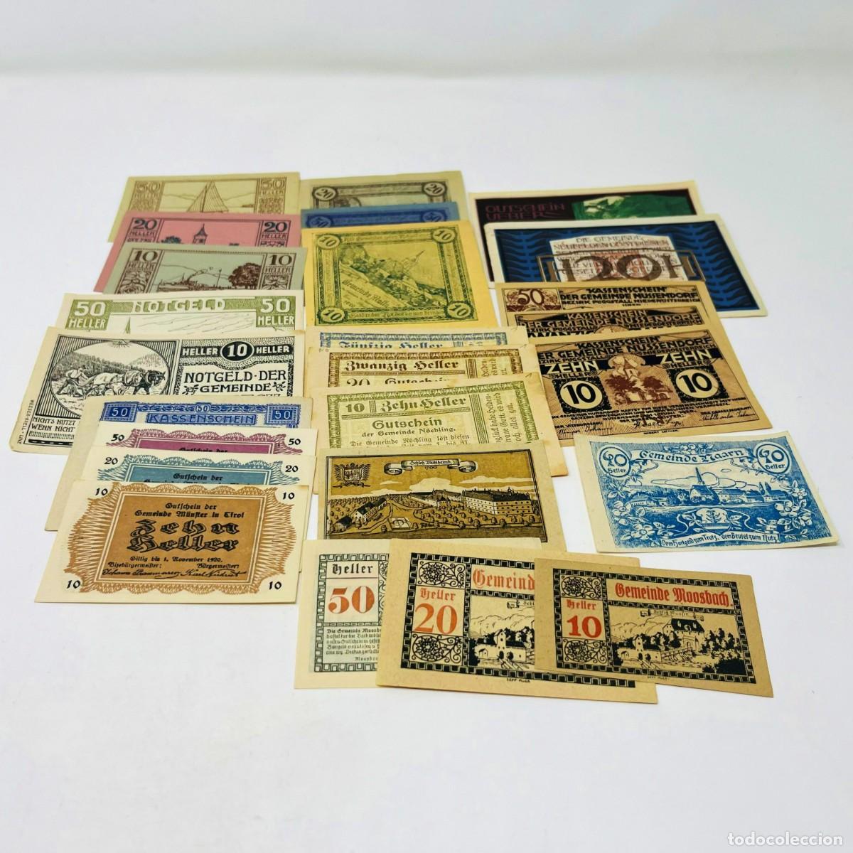 Billetes extranjeros: Lote 18: 25 Billetes Notgeld / Gutschein Austria. Series Completas. Ciudades Austriacas