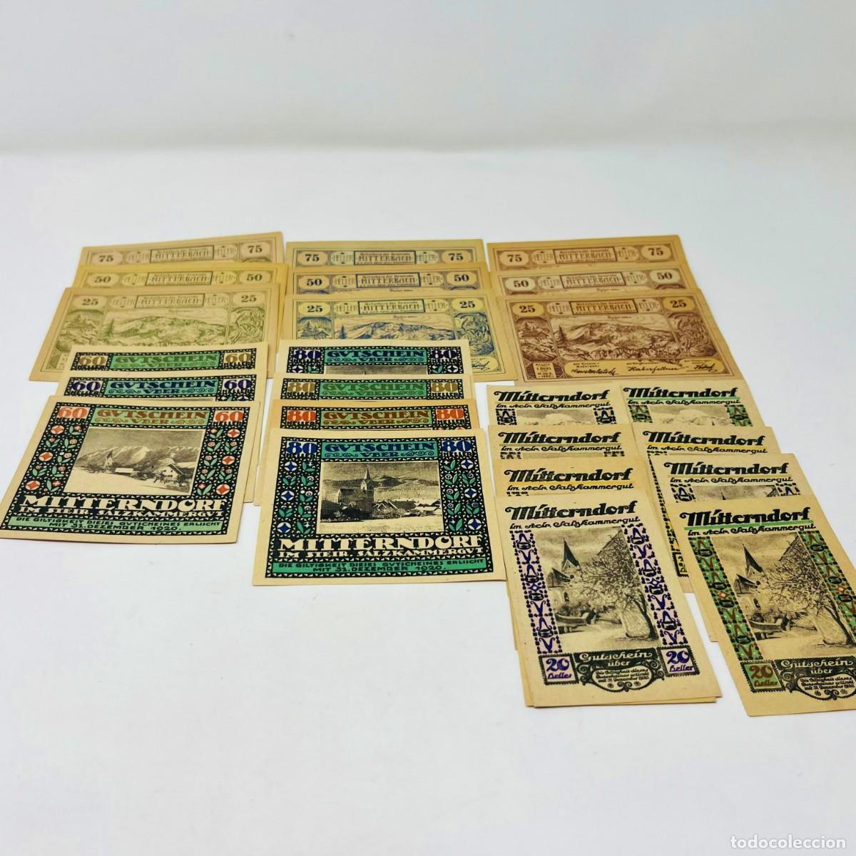 Billetes extranjeros: Lote 19: 25 Billetes Notgeld / Gutschein Austria. Series Completas. Ciudades Austriacas
