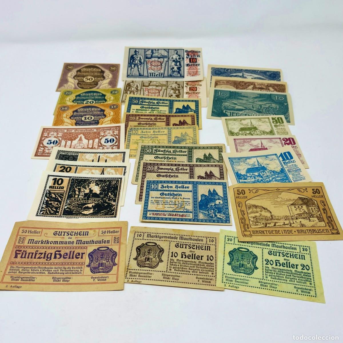 Billetes extranjeros: Lote 21: 25 Billetes Notgeld / Gutschein Austria. Series Completas. Ciudades Austriacas