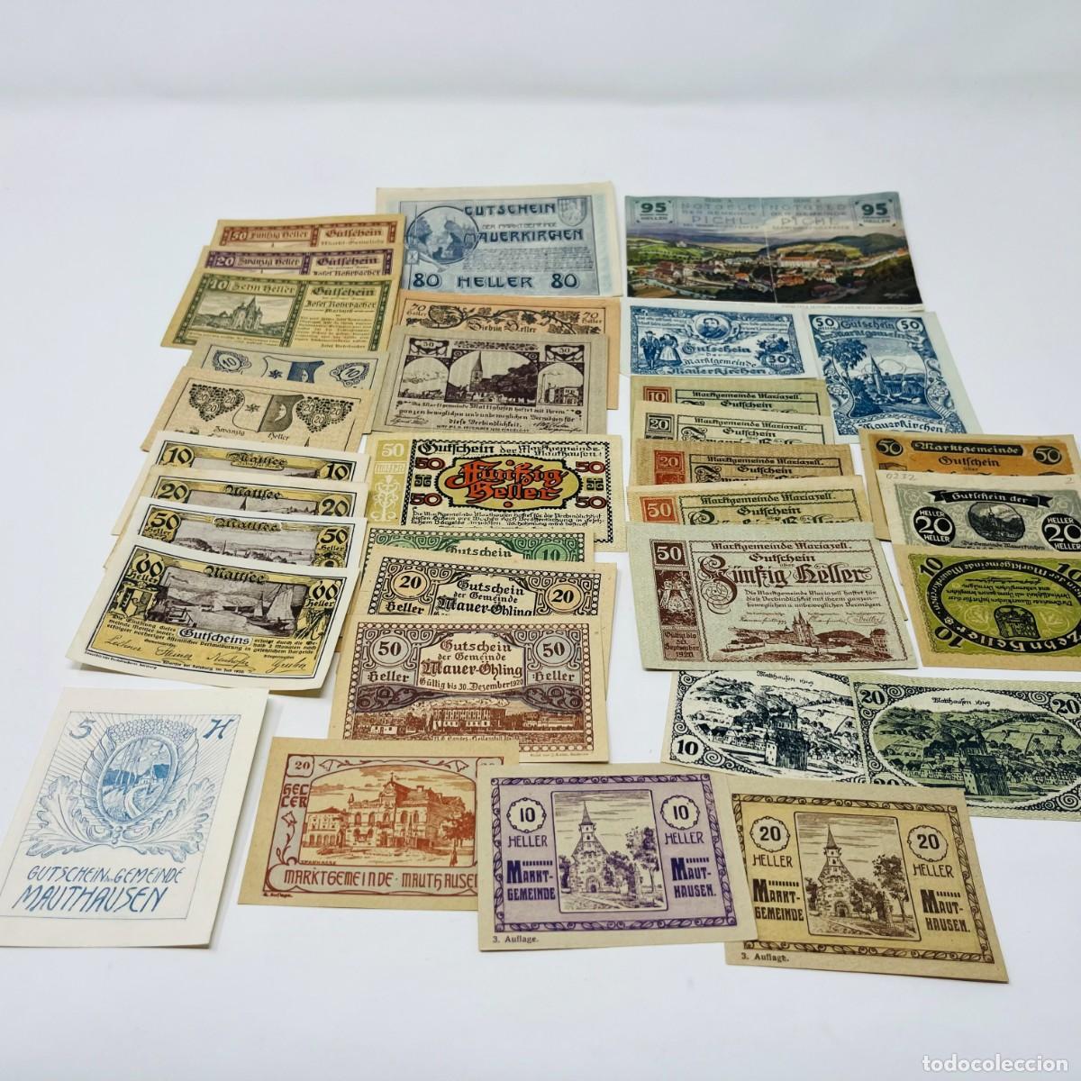 Billetes extranjeros: Lote 22: 33 Billetes Notgeld / Gutschein Austria. Series Completas. Ciudades Austriacas
