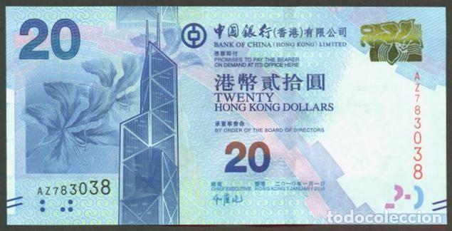 Billetes extranjeros: HONG KONG. Bank of China. 20 $ 2010. S/C. Pick 341a.