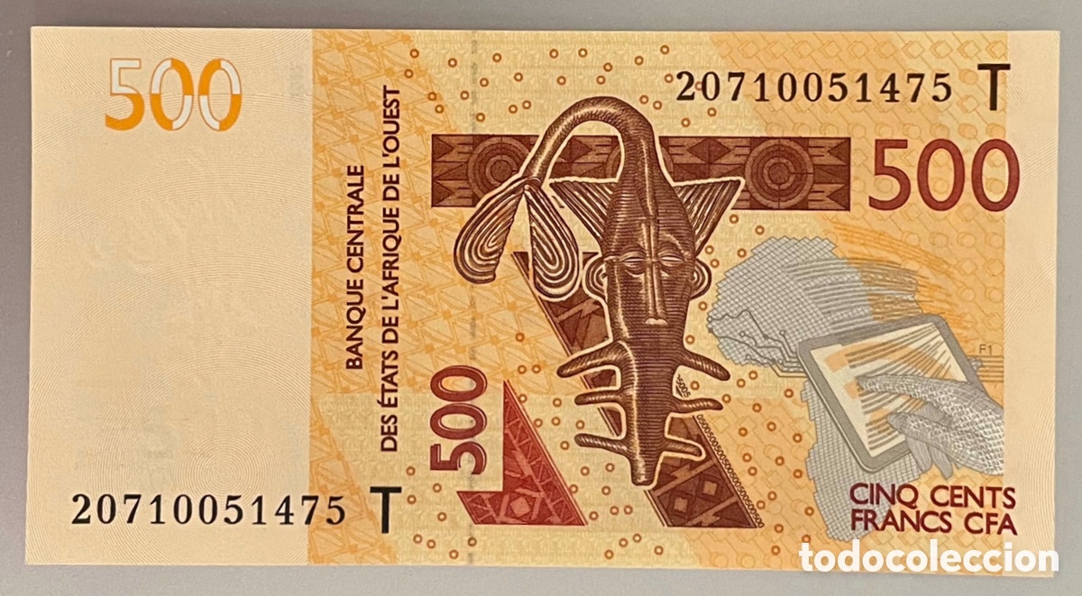 Billetes extranjeros: Togo. Africa del Oeste. Occidental. 500 Francos CFA