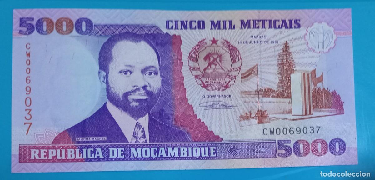 Billetes extranjeros: Billete MOZAMBIQUE 5000 Meticais.