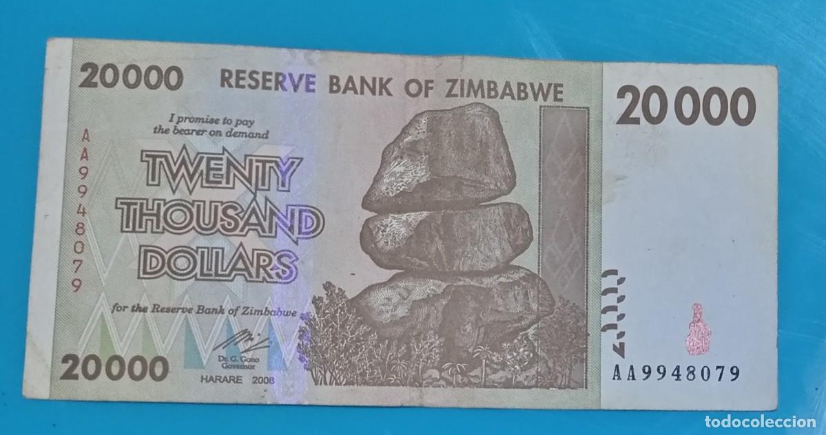 Billetes extranjeros: Billete ZIMBABWE 20000 Dollars