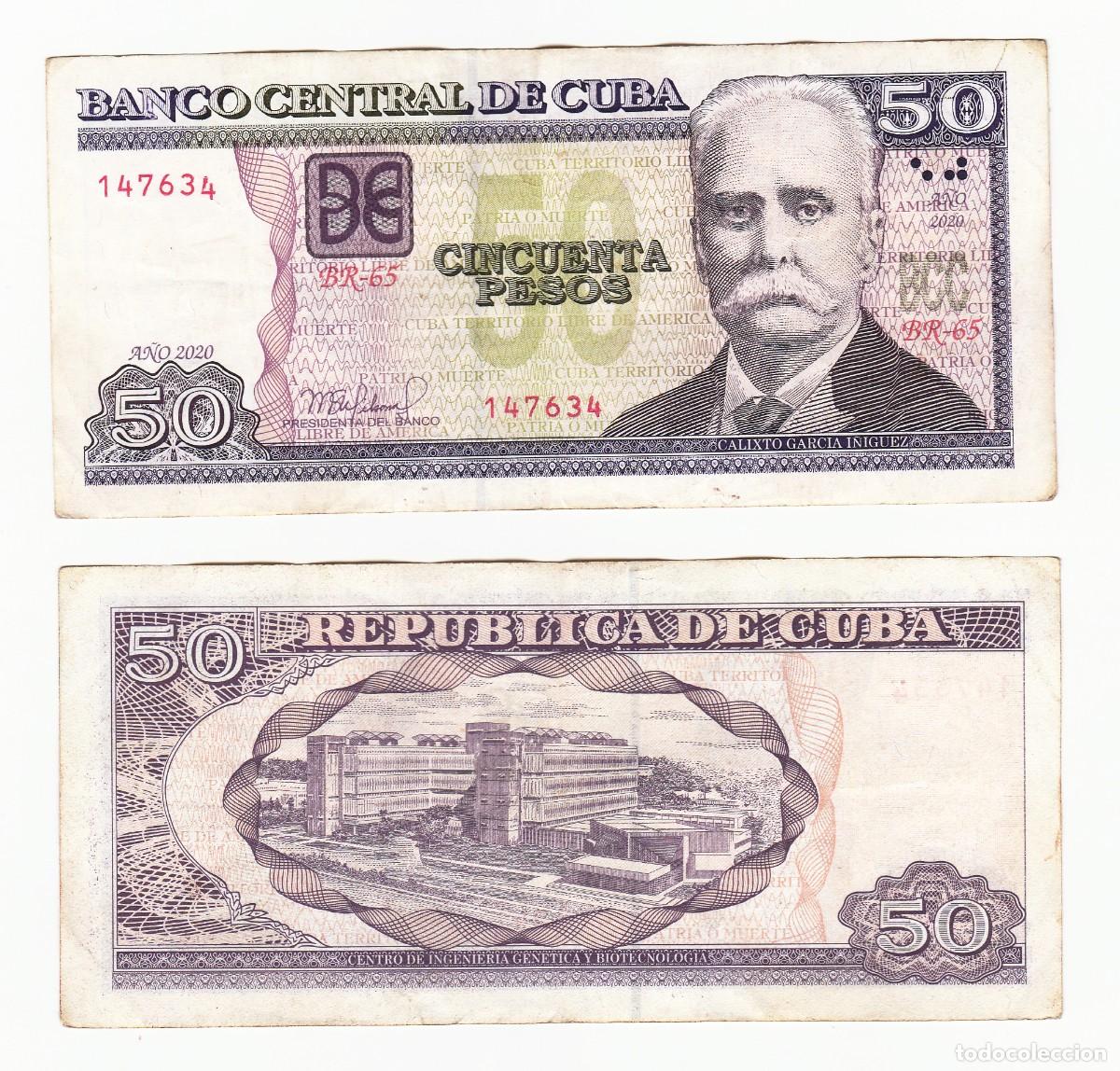 Billetes extranjeros: Cuba 50 Pesos 2020 n/s 147634 Circulado (el billete de la foto)