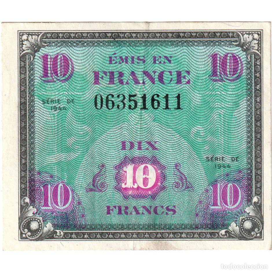 Billetes extranjeros: [#1515638] Francia, 10 Francs, Flag/France, S&Eacute;RIE 1944, BC+