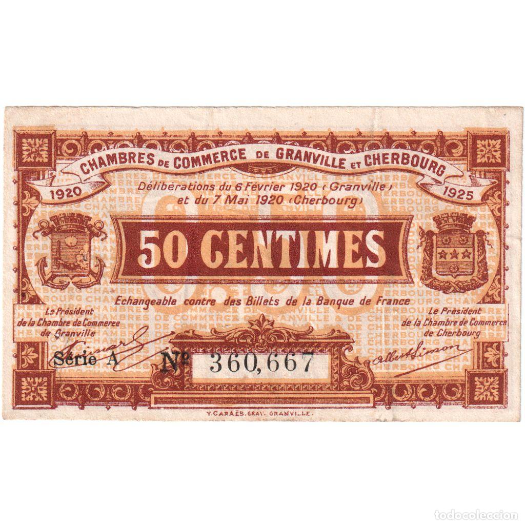 Billetes extranjeros: [#1515649] Francia, 50 Centimes, 1920-05-07, Serie A 144,263, BC+, Pirot:61-1