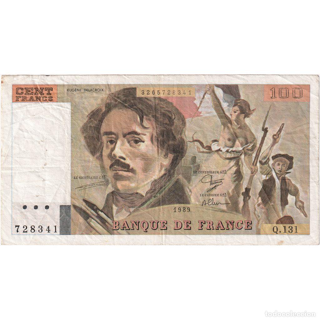 Billetes extranjeros: [#1515662] Francia, 100 Francs, Delacroix, 1989, Q131, RC+
