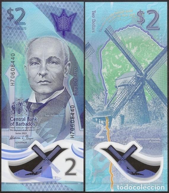 Notas Internacionais: BARBADOS. 2 dolares 2022. Polimero. S/C.