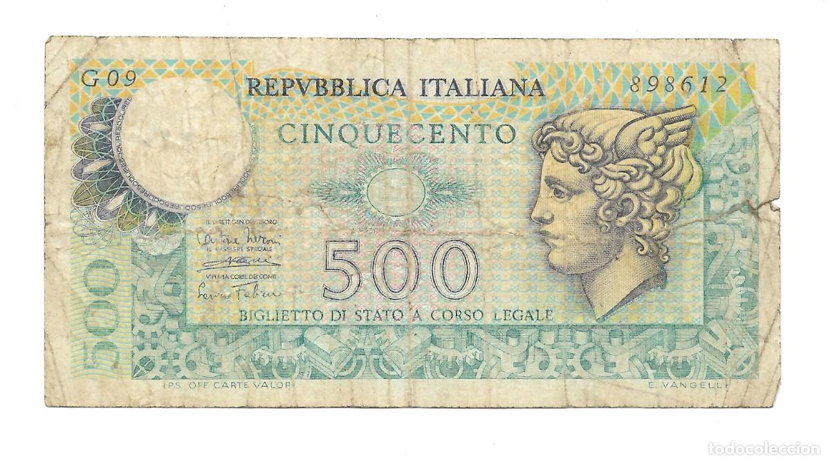 Billetes extranjeros: BILLETES 500 LIRE ITALIA 1974 F