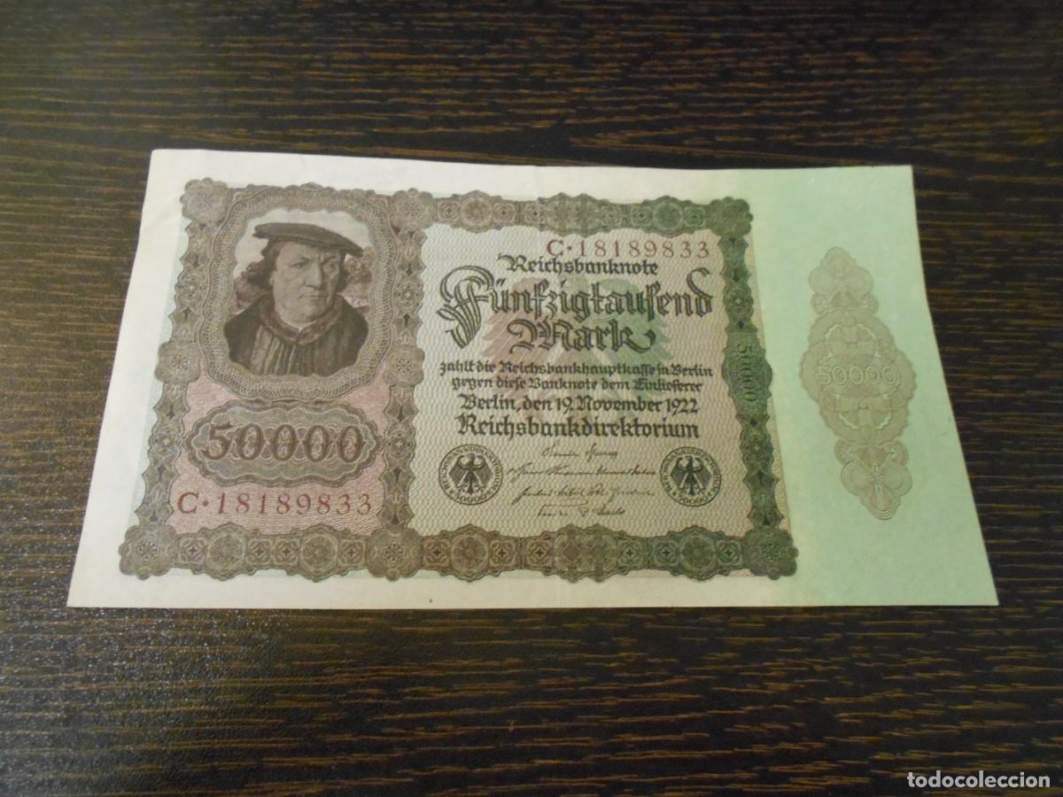 Billetes extranjeros: ALEMANIA-BILLETE ANTIGUO-PICK 80-50.000 MARCOS-1922-MBC+